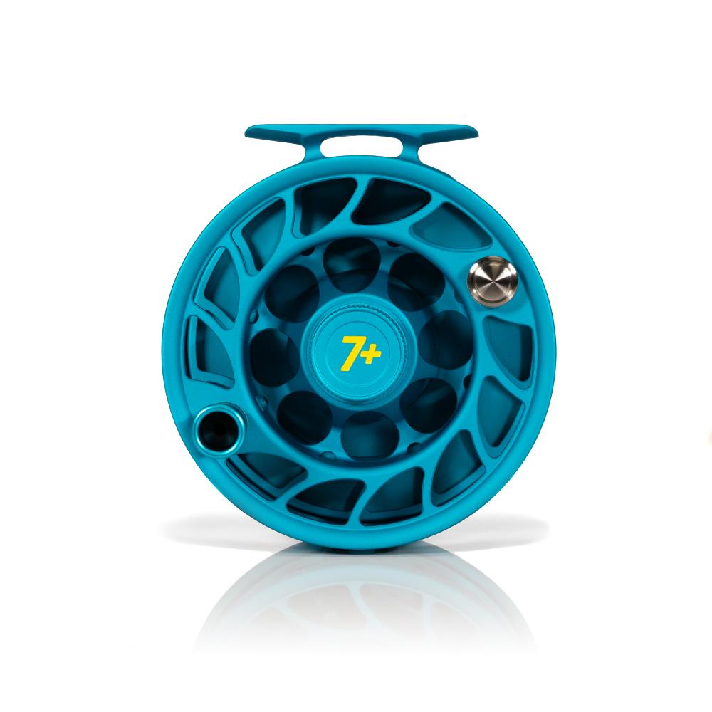 Hatch Outdoors 2024 Custom Kraken Reel 7 Plus in Matte Teal and Yellow